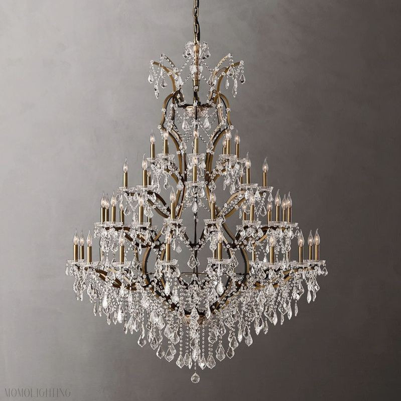 19TH Rococo Crystal Round Chandelier 60"D 72"D