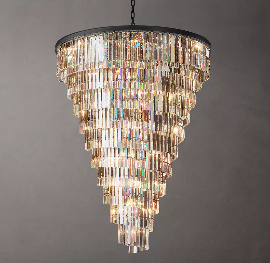 Odeon Spiral Crystal Chandelier 36"- 70"