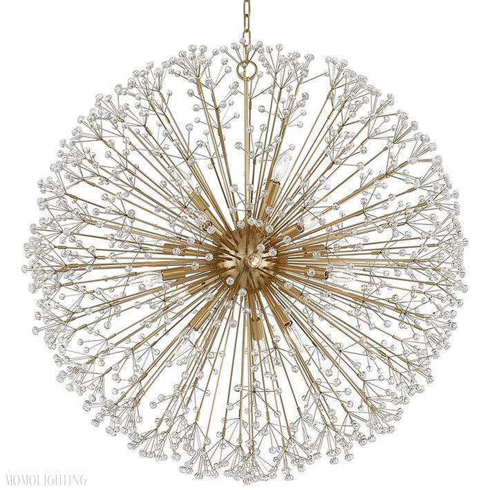 16-Light Brass Crystal Globe Chandelier 40”-Momo Lighting