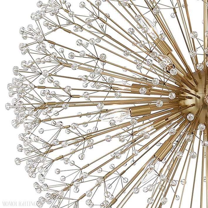 16-Light Brass Crystal Globe Chandelier 40”-Momo Lighting