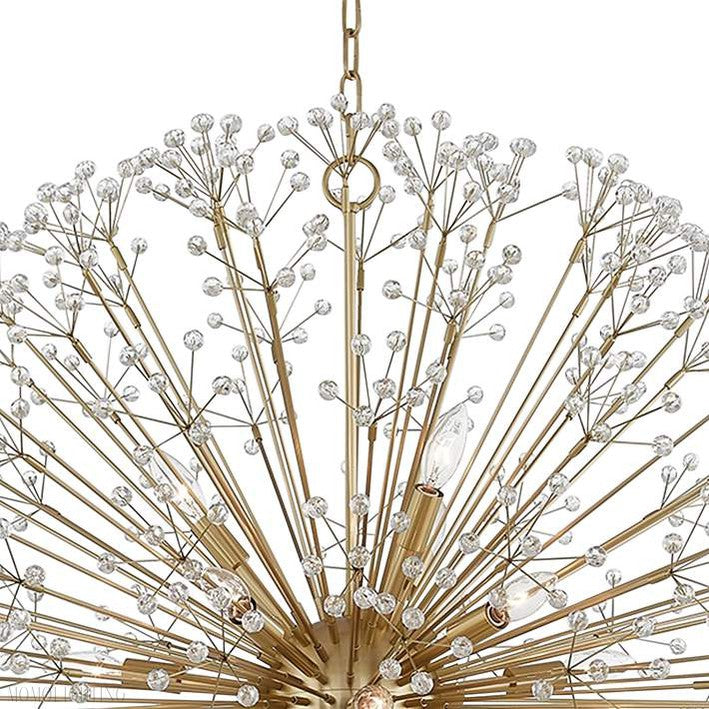 16-Light Brass Crystal Globe Chandelier 40”-Momo Lighting