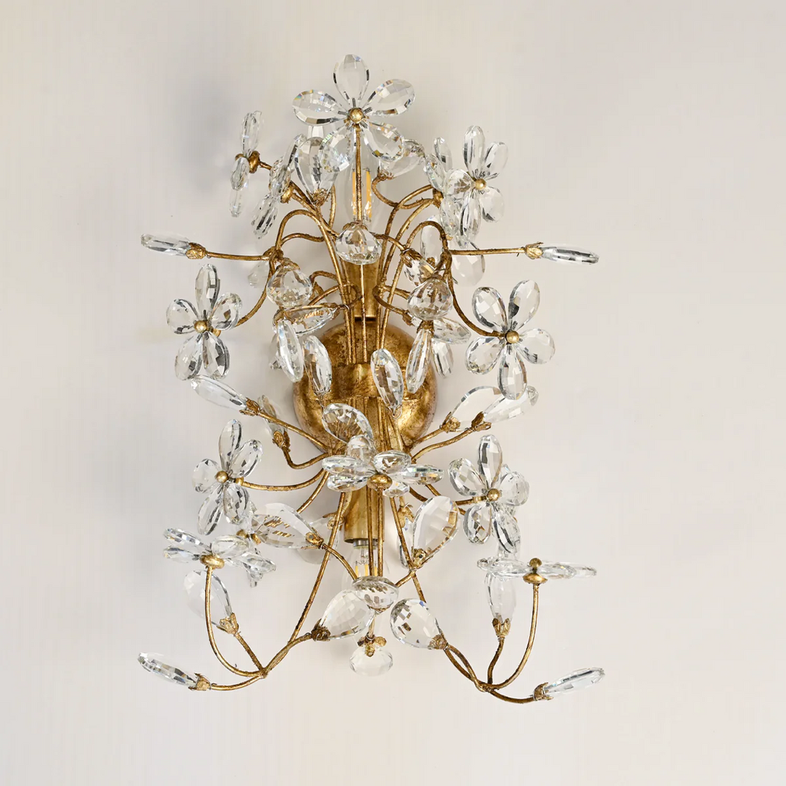 Fiore Crystal Flowers Wall Sconce 2-Light