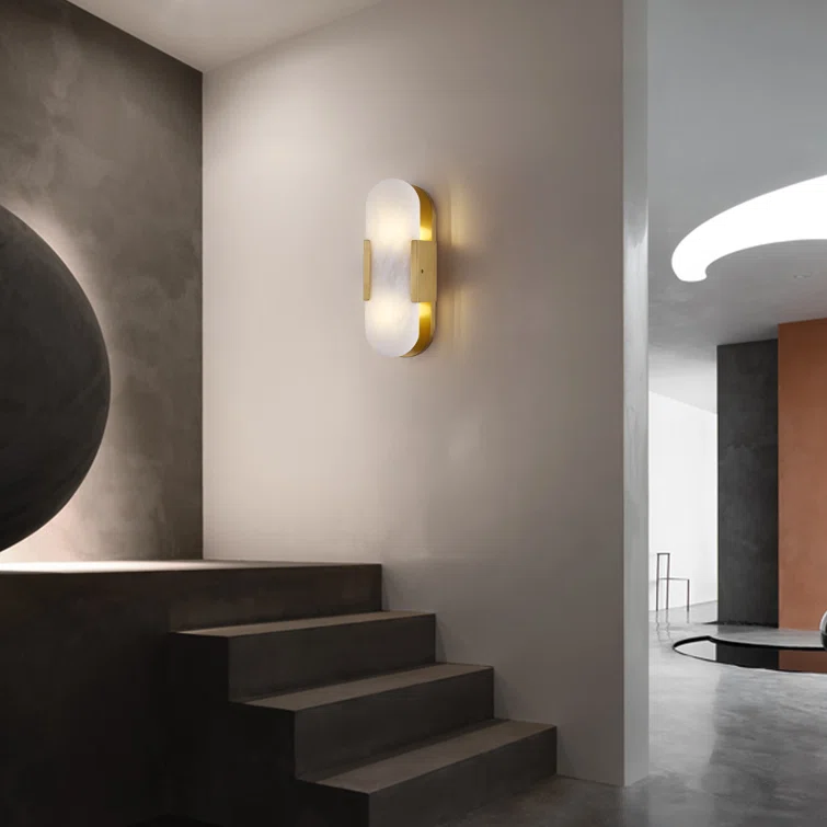 Lowell Melange Elongated Alabaster Wall Sconce 10"