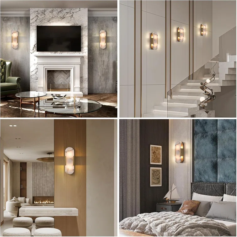 Lowell Melange Elongated Alabaster Wall Sconce 10"