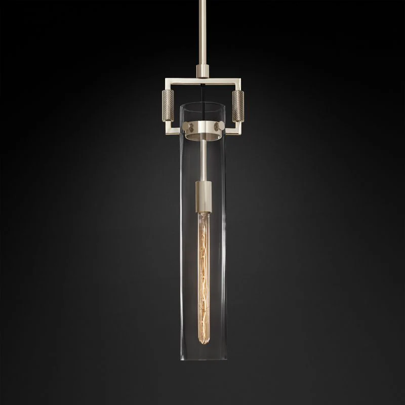 Machnist Modern Glass Cylinder Pendant Light for Dining & Kitchen