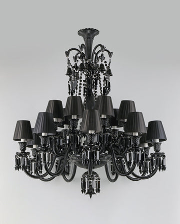 18 Lights Black Bacara Crystal Lighting
