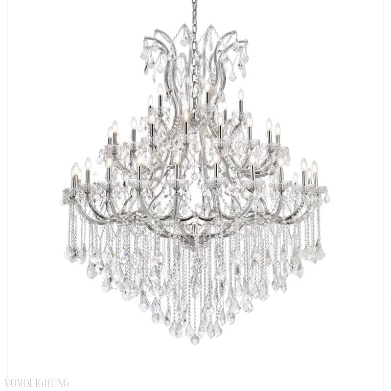 19TH Clear Royal Cut Crystal Round Chandelier 60"