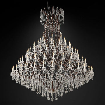 19TH Crystal Round Chandelier 101"