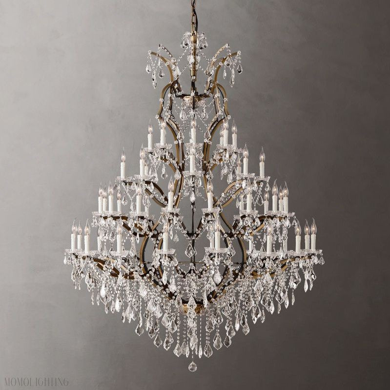 19TH Crystal Round Chandelier