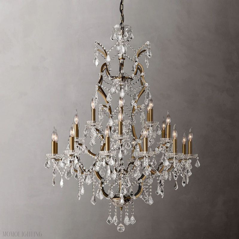 19TH Crystal Round Chandelier 40"