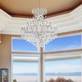 19TH Rococo Clear Royal Cut Crystal Round Chandelier 60