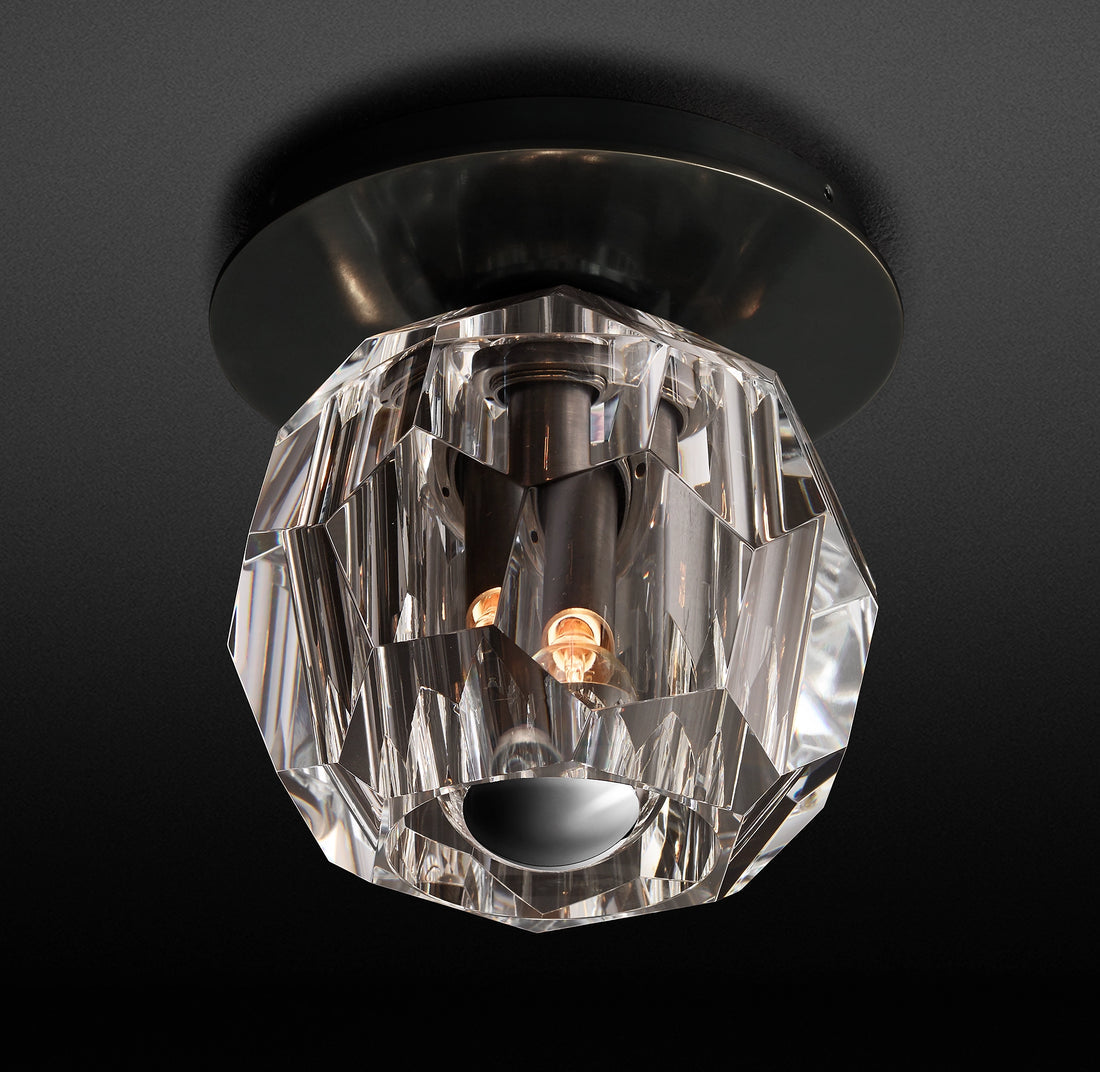 Boule Clear Crystal Ball Flush Mount