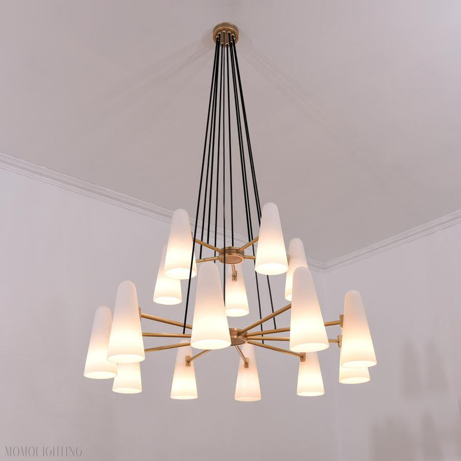 2-Tier White Porcelain Round Chandelier-Momo Lighting