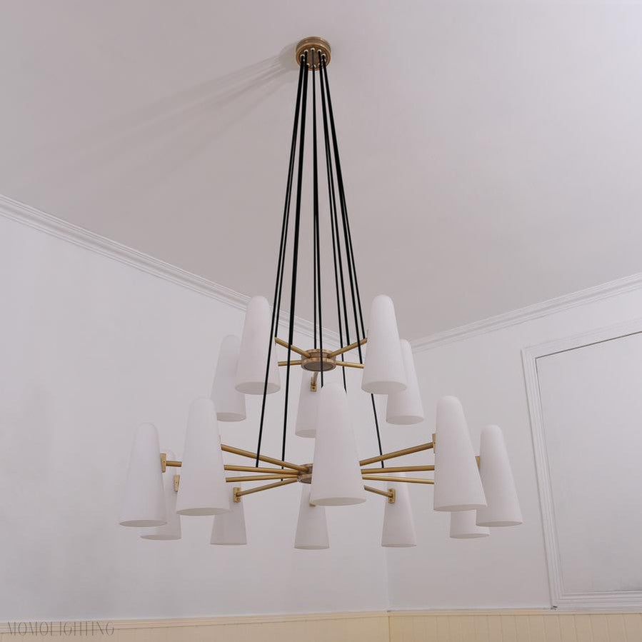 2-Tier White Porcelain Round Chandelier-Momo Lighting