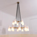 2-Tier White Porcelain Round Chandelier-Momo Lighting