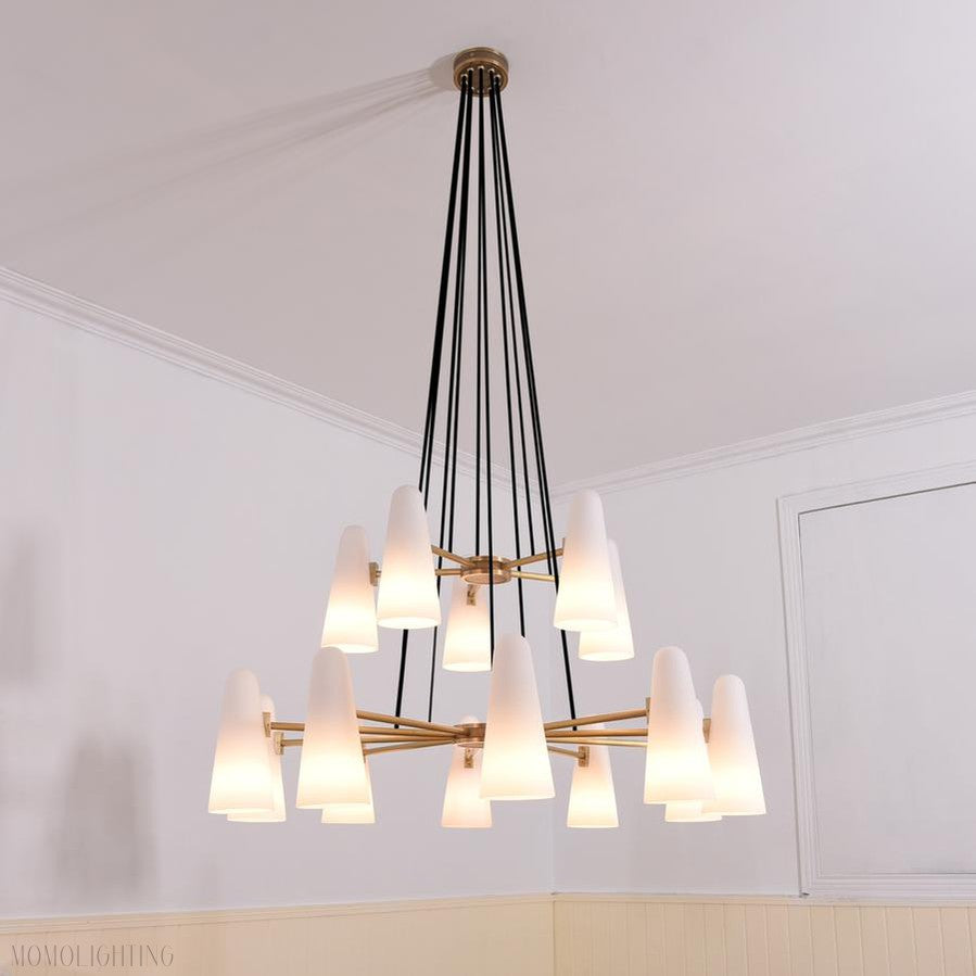 2-Tier White Porcelain Round Chandelier-Momo Lighting