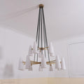 2-Tier White Porcelain Round Chandelier-Momo Lighting