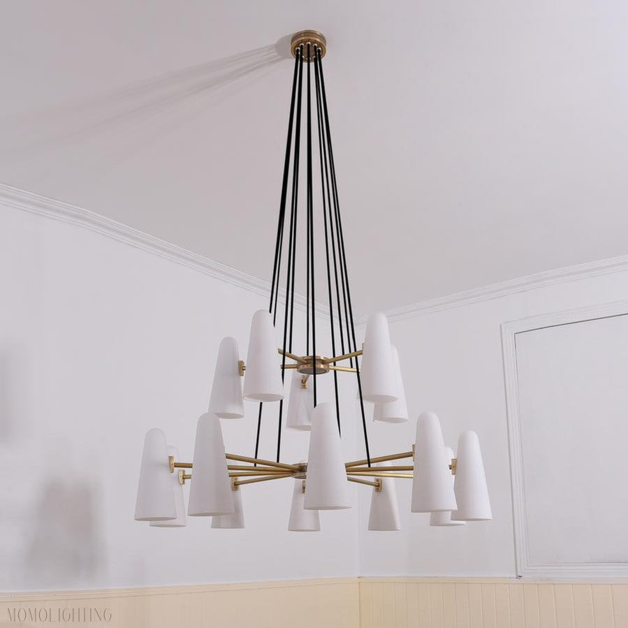 2-Tier White Porcelain Round Chandelier-Momo Lighting