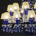 24 Lights Chandelier Blue & Clear Crystal Lighting - Blushlighting