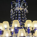24 Lights Chandelier Blue & Clear Crystal Lighting - Blushlighting