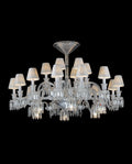 24 Lights Crystal Chandelier with Lampshades - Blushlighting