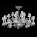 24 Lights Crystal Chandelier with Lampshades - Blushlighting