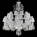 24 Lights Premium Crystal Chandelier with Lampshades - Blushlighting