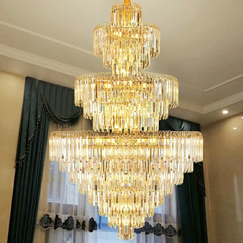 3 Layers Extra Large D78.7"*H137.8"/ 85 Lights Living Room Chandelier Magnificent Luxury Foyer Entryway Hotel Lobby Hallway Crystal Light Fixture