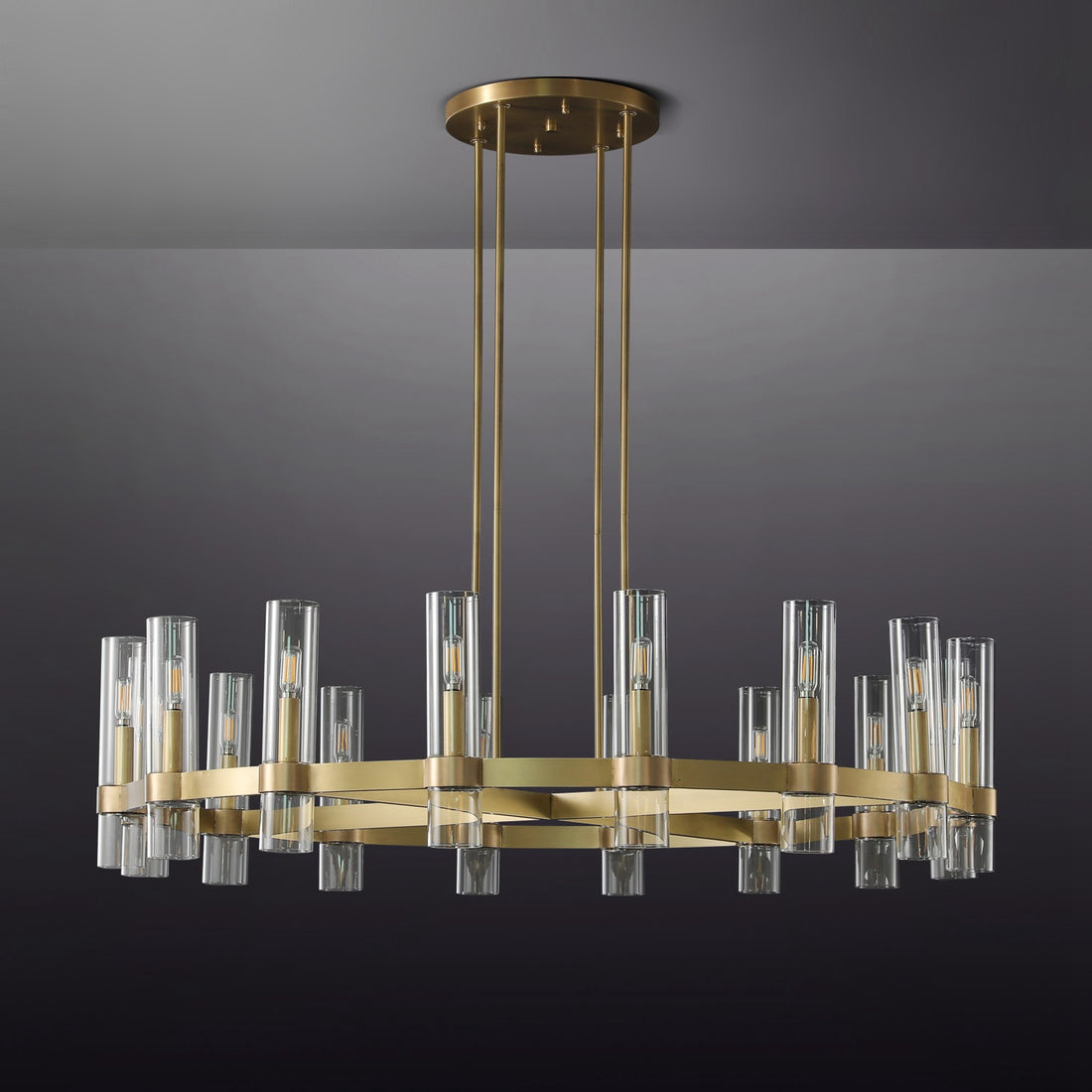 Ravelle Glass Round Chandelier 48"