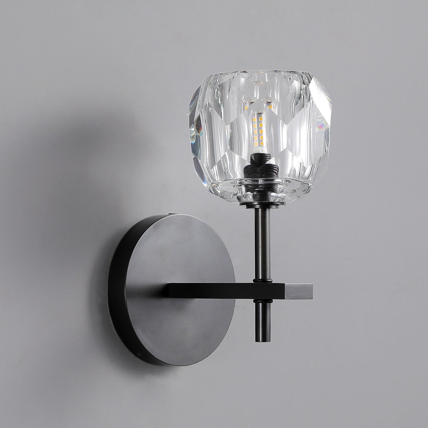 Boule Clear Crystal Double Ball Wall Sconce 9"H