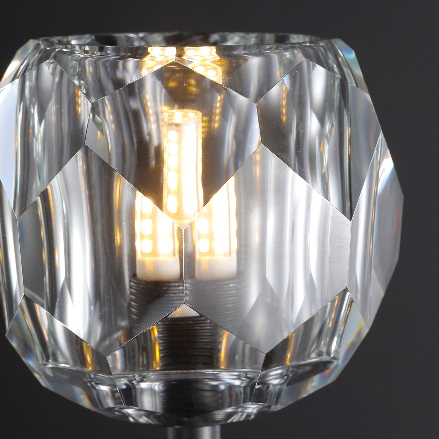 Boule Clear Crystal Double Ball Wall Sconce 9"H