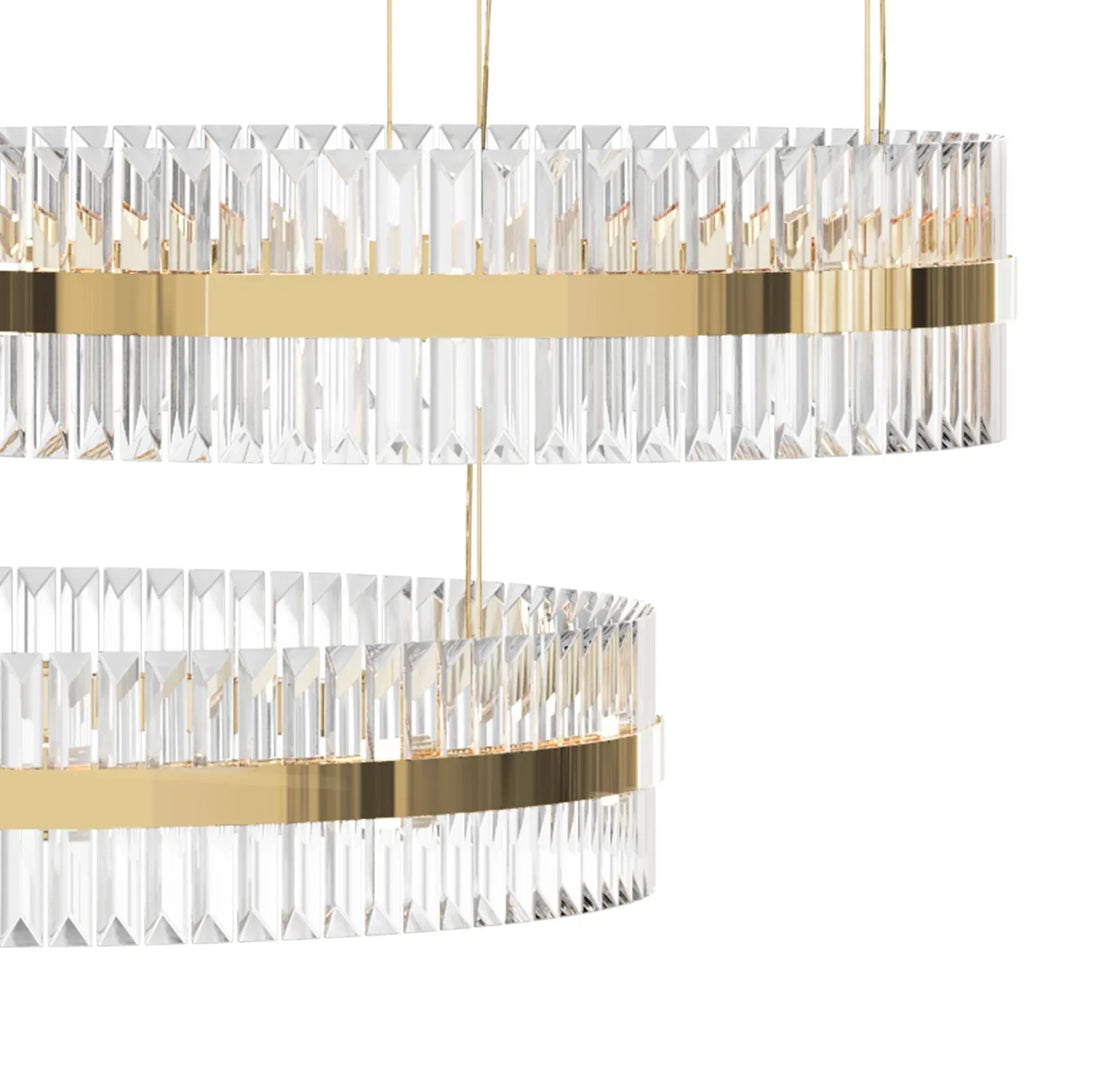 5-Ring Crystal Chandelier in Gold Finish-Momo Lighting