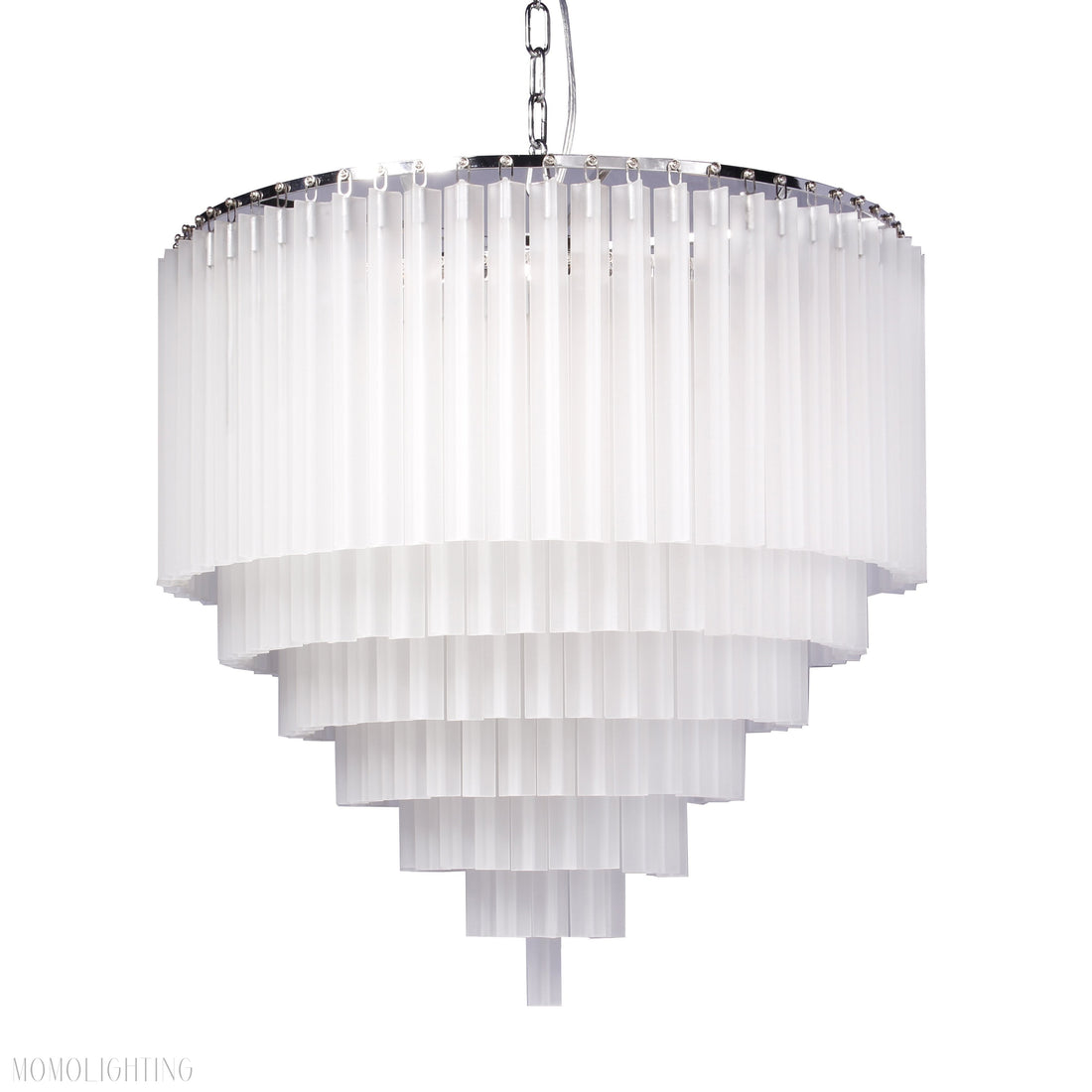 5-Tier Apex Odeon Frost Crystal Fringe Chandelier-Momo Lighting