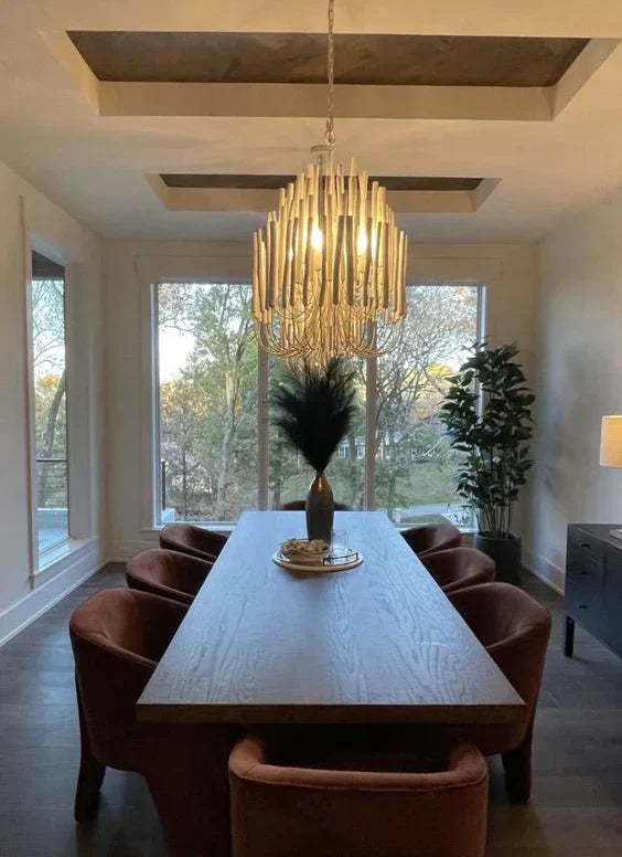 5/6-Light Modern Branch Modeling Chandelier in White or Black for Stylish Interiors-Chandeliers-Blushlighting