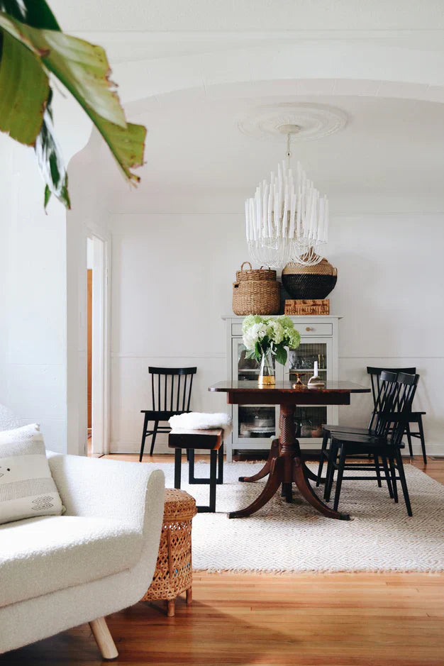 5/6-Light Modern Branch Modeling Chandelier in White or Black for Stylish Interiors-Chandeliers-Blushlighting