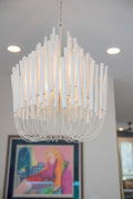 5/6-Light Modern Branch Modeling Chandelier in White or Black for Stylish Interiors-Chandeliers-Blushlighting