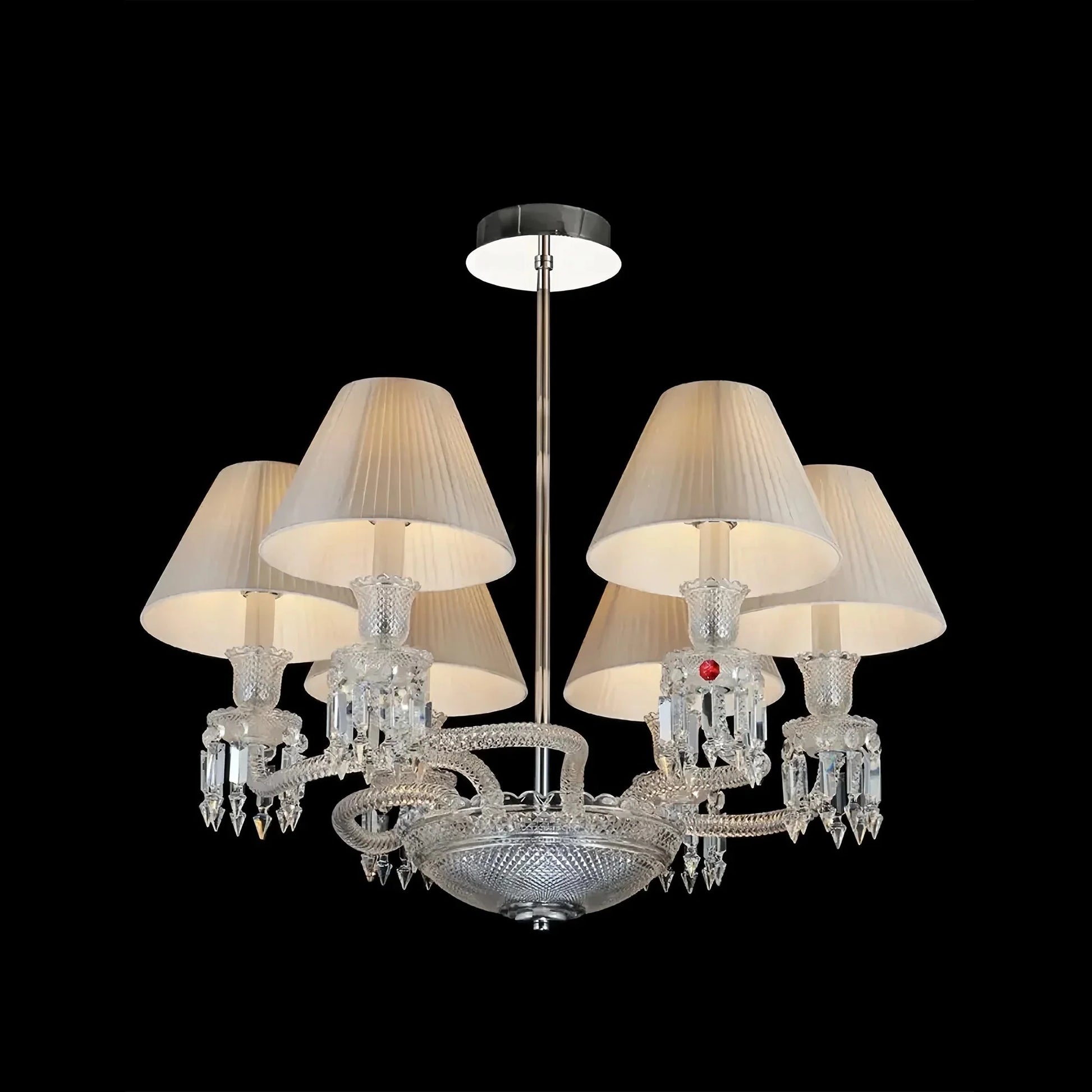 6 Lights Crystal Lighting with Lampshades - Blushlighting