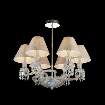 6 Lights Crystal Lighting with Lampshades - Blushlighting