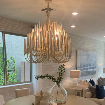 Modern Art Design 5/6-Light Modern Branch Modeling Chandelier in White/Black