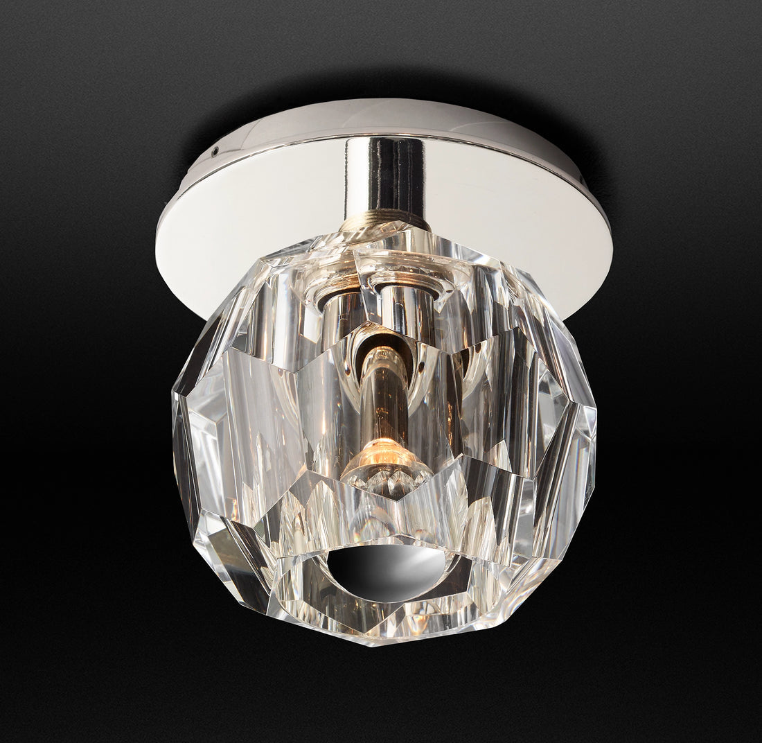 Boule Clear Crystal Ball Flush Mount