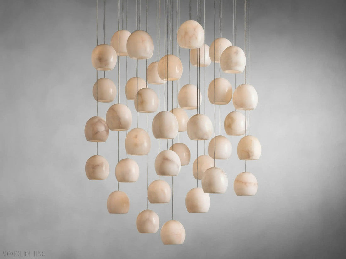 ALABASTER MAEVA ROUND CHANDELIER 13'' 21'' 36''-Momo Lighting