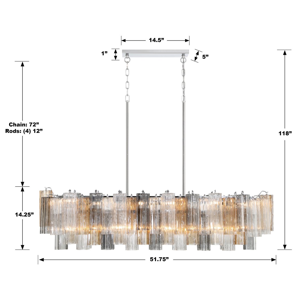 Addias Linear Chandelier 51''-Momo Lighting