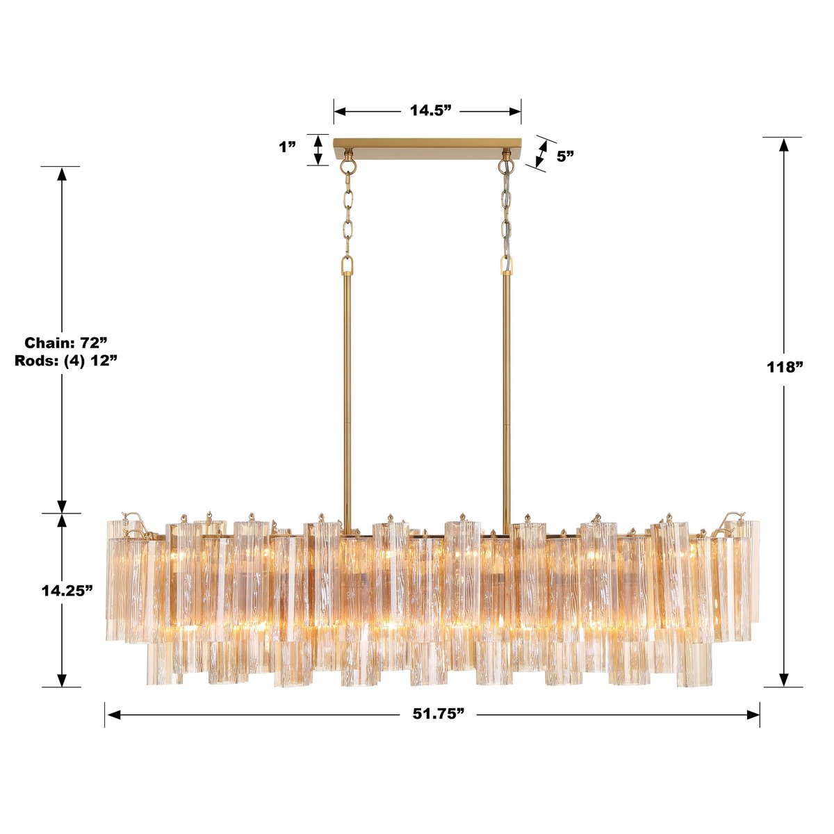 Addias Linear Chandelier 51''-Momo Lighting