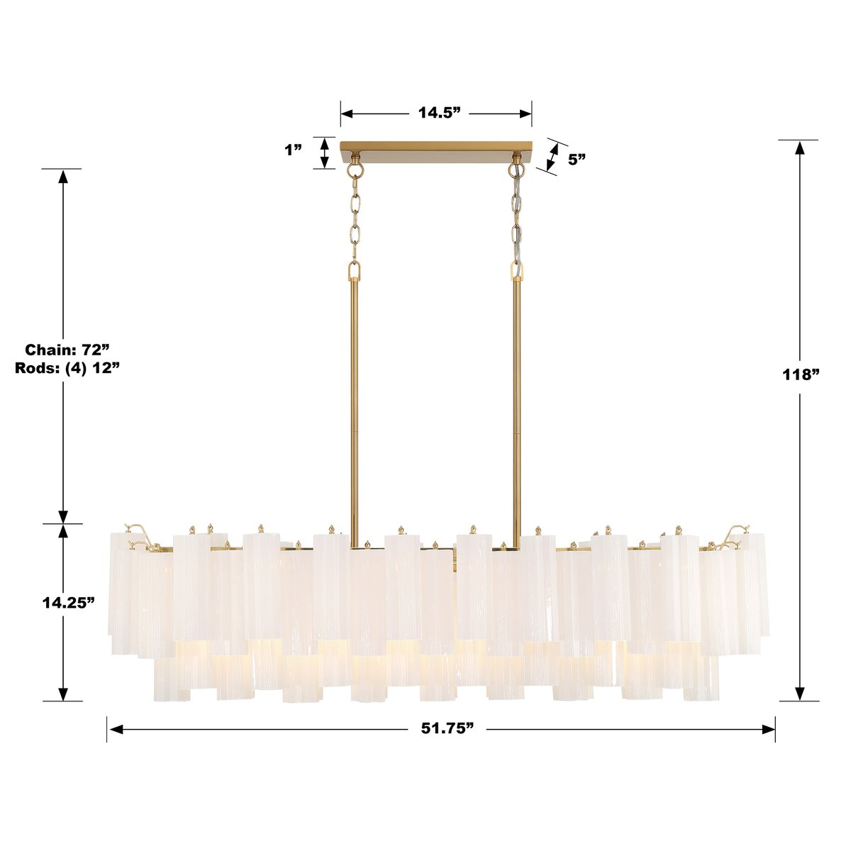 Addias Linear Chandelier 51''-Momo Lighting