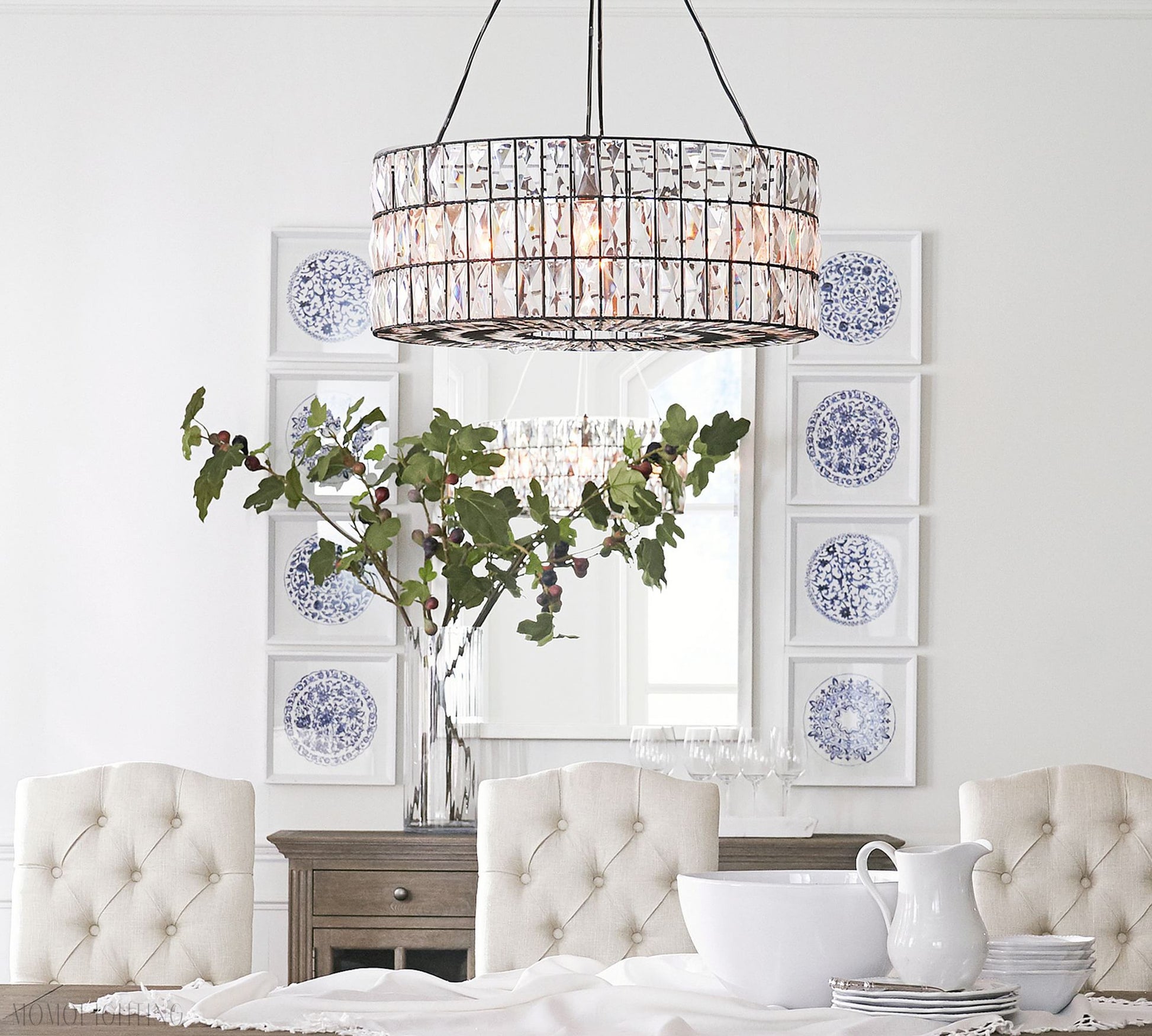 Adeline Crystal Round Chandelier-Momo Lighting