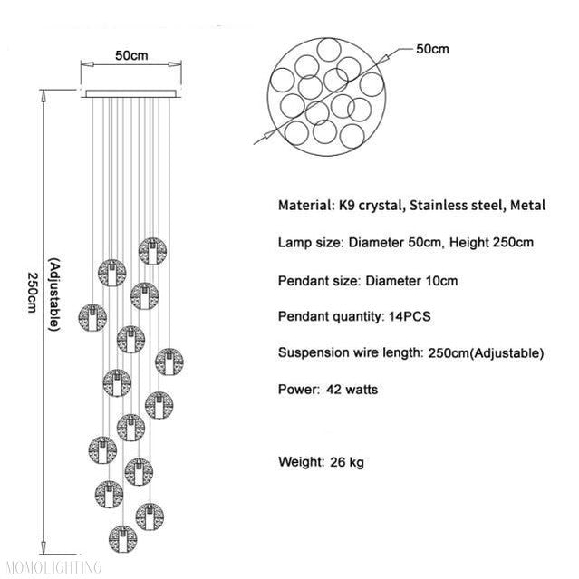 Adonis Suspension Water Drop Chandelier 43-Light-Momo Lighting