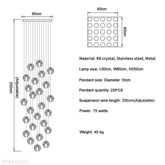 Adonis Suspension Water Drop Chandelier 43-Light-Momo Lighting