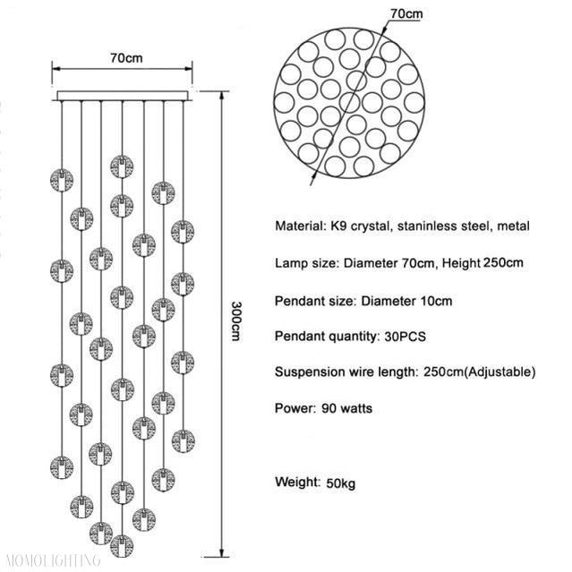 Adonis Suspension Water Drop Chandelier 43-Light-Momo Lighting
