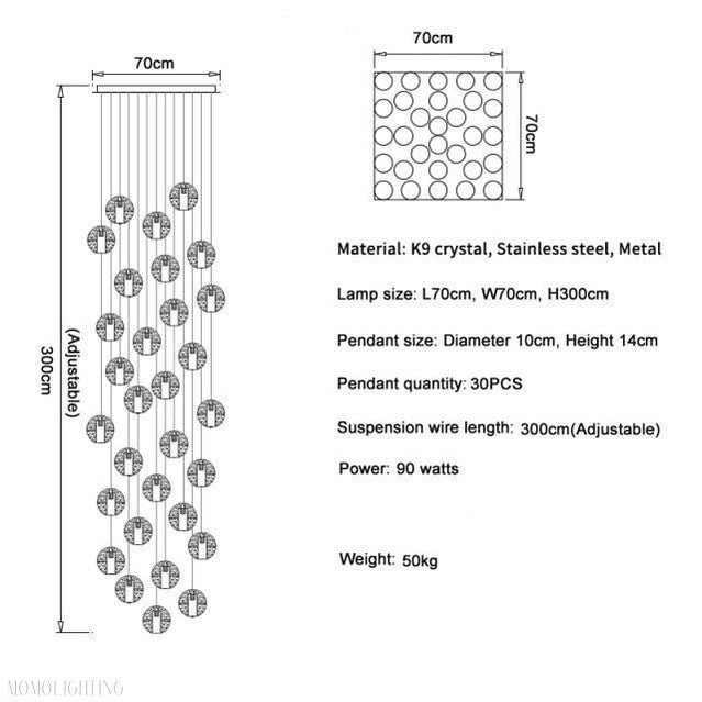Adonis Suspension Water Drop Chandelier 43-Light-Momo Lighting