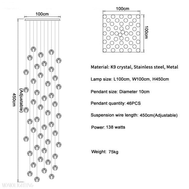Adonis Suspension Water Drop Chandelier 43-Light-Momo Lighting